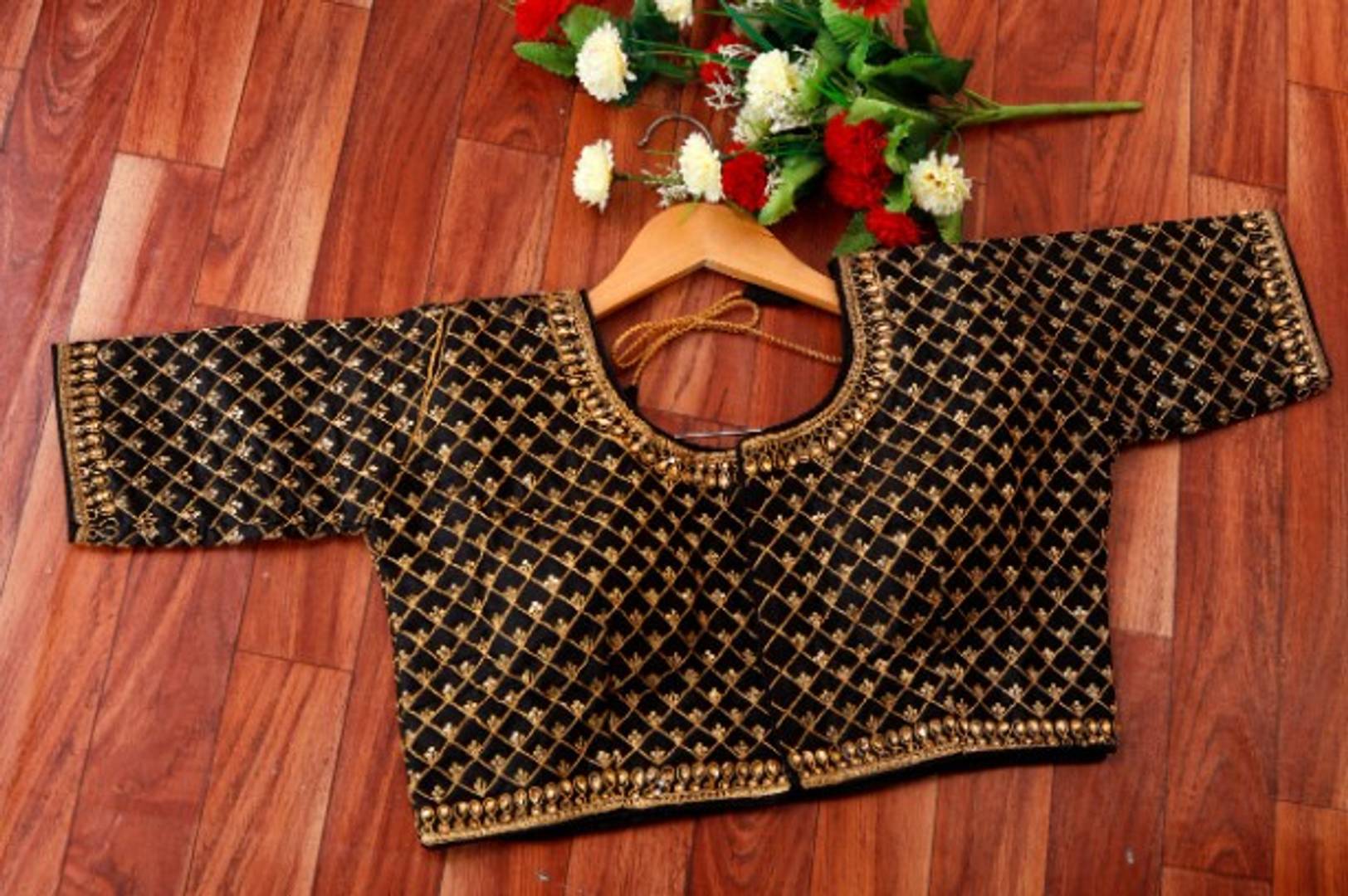 Stunning Phantom Silk Embroidered Stitched Blouse For Women